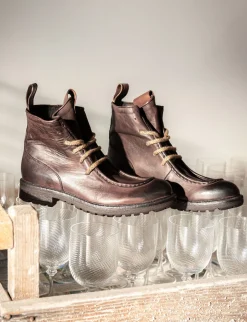 New Anfibi pelle testa Uomo Anfibi