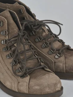 Clearance Anfibi tacco 2cm camoscio testa Donna Anfibi