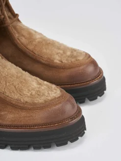 New Anfibi tacco 2cm camoscio Donna Anfibi