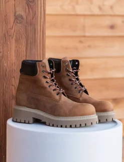 Hot Anfibi tacco 2cm pelle Donna Anfibi