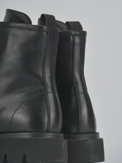 Clearance Anfibi tacco 2cm pelle Donna Anfibi