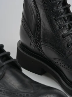 Clearance Anfibi tacco 2cm pelle Donna Anfibi