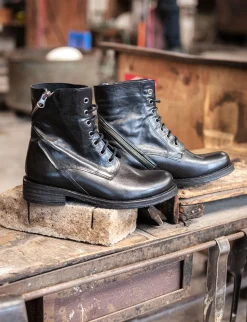 Hot Anfibi tacco 2cm pelle Donna Anfibi