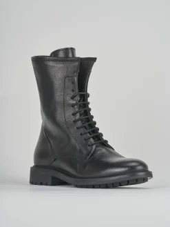 Clearance Anfibi tacco 2cm pelle Donna Anfibi