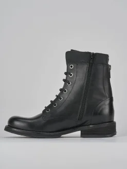 Clearance Anfibi tacco 2cm pelle Donna Anfibi