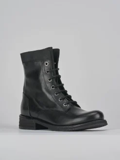 Clearance Anfibi tacco 2cm pelle Donna Anfibi