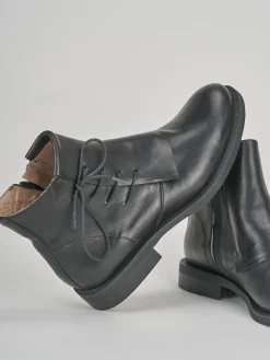 Clearance Anfibi tacco 1cm pelle Donna Anfibi