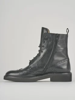 Clearance Anfibi tacco 2cm pelle Donna Anfibi