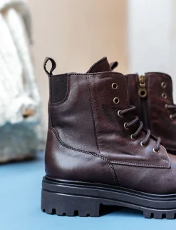 Anfibi tacco 3cm pelle testa Donna Anfibi