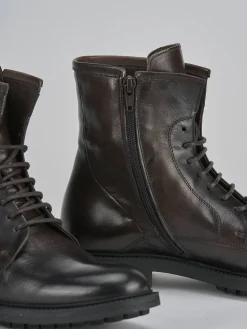 Hot Anfibi tacco 2cm pelle testa Donna Anfibi