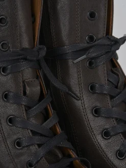 Clearance Anfibi tacco 2cm pelle testa Donna Anfibi