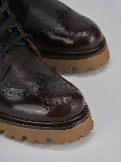 Clearance Anfibi tacco 2cm pelle testa Donna Anfibi