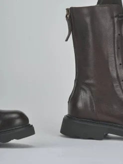 Clearance Anfibi tacco 2cm pelle testa Donna Anfibi