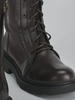 Clearance Anfibi tacco 2cm pelle testa Donna Anfibi