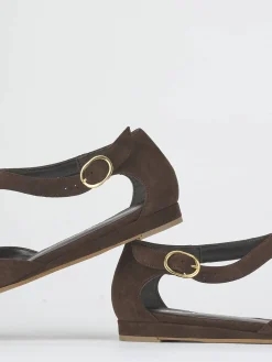 Clearance Ballerine tacco 1cm camoscio testa Donna Ballerine