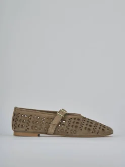 Clearance Ballerine tacco 1cm camoscio Donna Ballerine