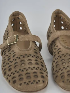 Clearance Ballerine tacco 1cm camoscio Donna Ballerine