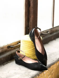 Clearance Ballerine tacco 1cm camoscio Donna Ballerine