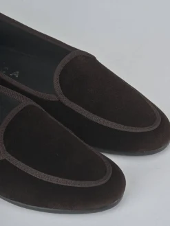 Ballerine tacco 1cm velluto testa Donna Ballerine