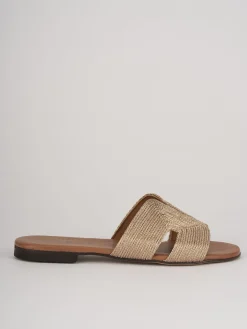 Online Ciabatta tacco 1 cm pelle Donna Ciabatte