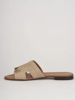 Online Ciabatta tacco 1 cm pelle Donna Ciabatte