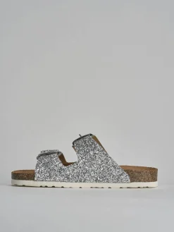 New Ciabatta tacco 1 cm glitter Donna Ciabatte