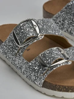 New Ciabatta tacco 1 cm glitter Donna Ciabatte