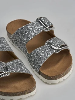 New Ciabatta tacco 1 cm glitter Donna Ciabatte