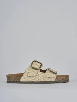 Clearance Ciabatta tacco 1 cm tessuto Donna Ciabatte