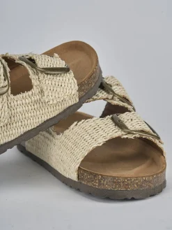 Clearance Ciabatta tacco 1 cm tessuto Donna Ciabatte