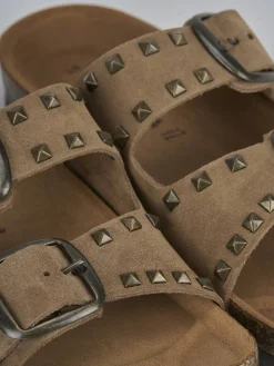 Discount Ciabatta tacco 1 cm camoscio Donna Ciabatte