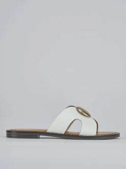 Discount Ciabatta tacco 1 cm pelle Donna Ciabatte