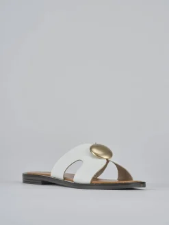 Discount Ciabatta tacco 1 cm pelle Donna Ciabatte