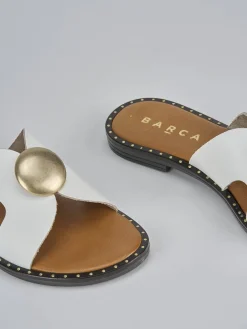 Discount Ciabatta tacco 1 cm pelle Donna Ciabatte