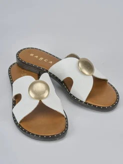 Discount Ciabatta tacco 1 cm pelle Donna Ciabatte