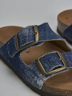 New Ciabatta tacco 1 cm tessuto Donna Ciabatte