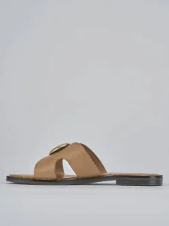 Discount Ciabatta tacco 1 cm pelle Donna Ciabatte