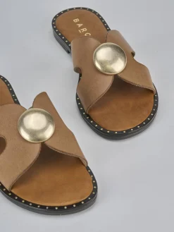 Discount Ciabatta tacco 1 cm pelle Donna Ciabatte