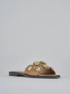 Hot Ciabatta tacco 1 cm pelle Donna Ciabatte