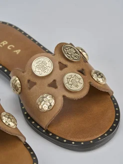 Hot Ciabatta tacco 1 cm pelle Donna Ciabatte