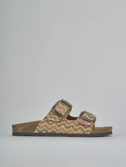 Ciabatta tacco 1 cm tessuto Donna Ciabatte