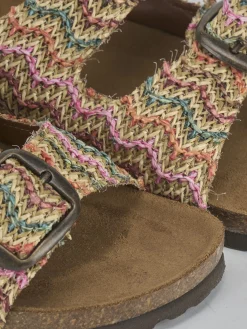 Ciabatta tacco 1 cm tessuto Donna Ciabatte