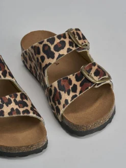 Online Ciabatta tacco 1 cm pelle Donna Ciabatte