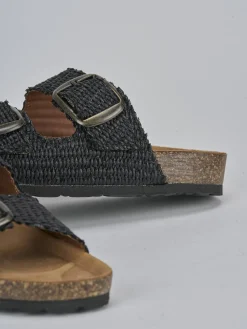 Clearance Ciabatta tacco 1 cm tessuto Donna Ciabatte