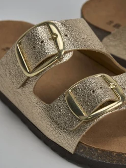 Clearance Ciabatta tacco 1 cm pelle Donna Ciabatte