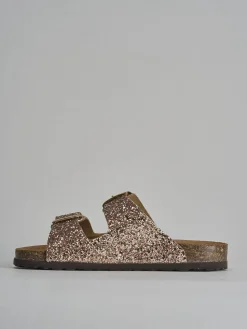Outlet Ciabatta tacco 1 cm glitter Donna Ciabatte