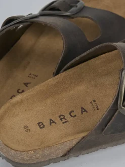 Hot Ciabatta tacco 1 cm testa nabuk Donna Ciabatte