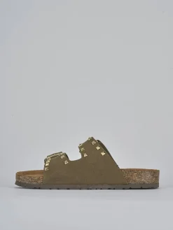 Discount Ciabatta tacco 1 cm camoscio Donna Ciabatte