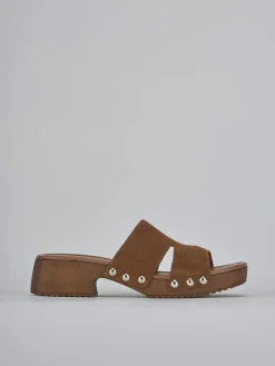 Ciabatte tacco 3cm camoscio Donna Ciabatte