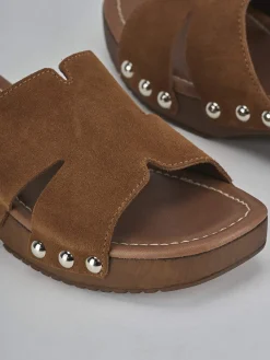 Ciabatte tacco 3cm camoscio Donna Ciabatte